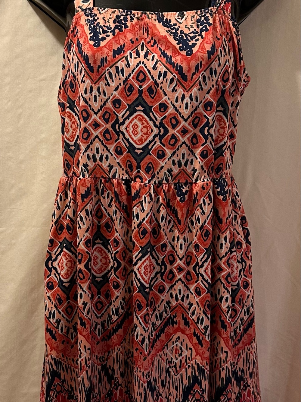 Coral and Navy Minidress/Tunic
